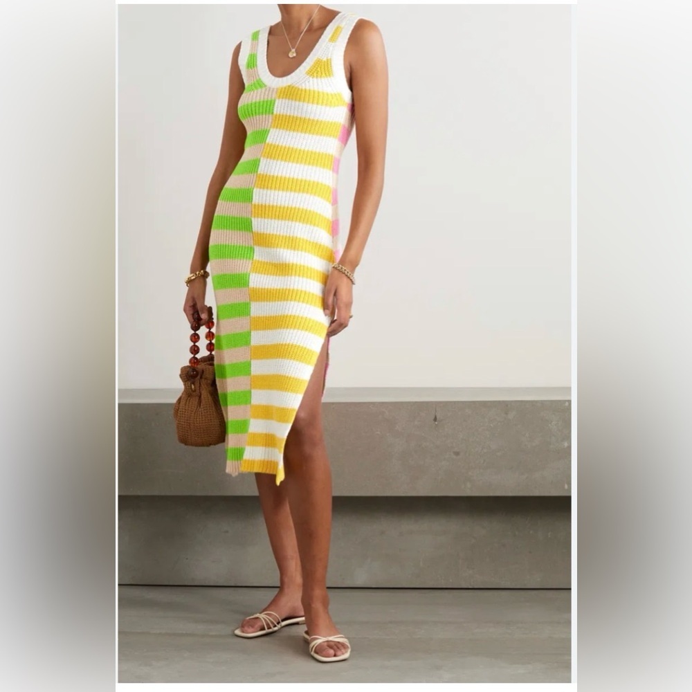 Brand new with tag Staud Seashore Dress in Capri Stripe Multi